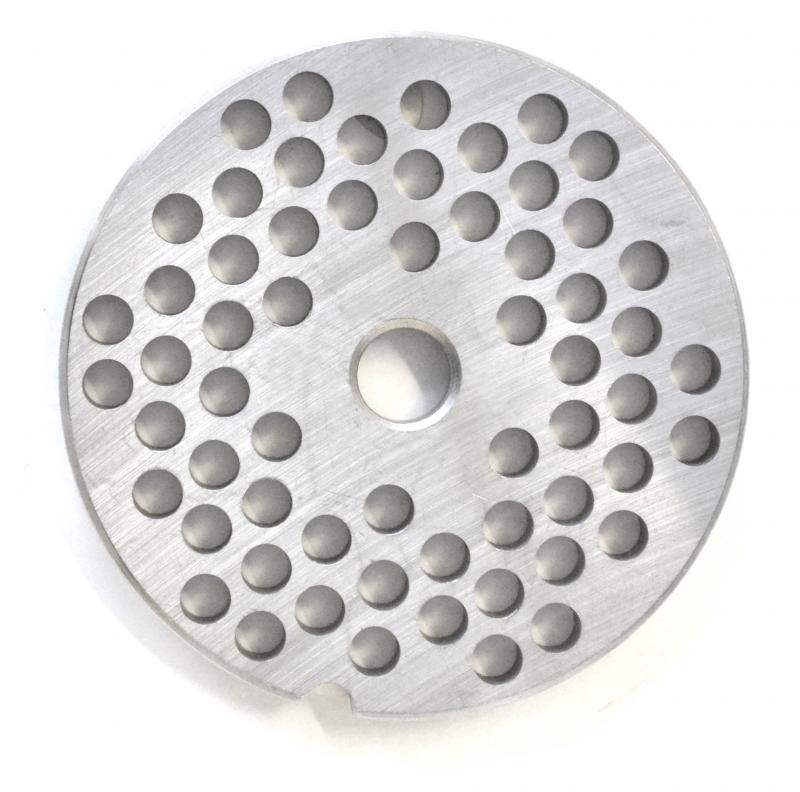 European Style #22 Hard Steel, Hubless Meat Grinder Machine Plate - 6 mm 1 European Style #22 Hard Steel, Hubless Meat Grinder Machine Plate - 6 mm